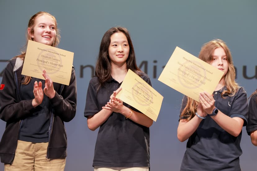 Alice Lou with her Honor Roll recognition